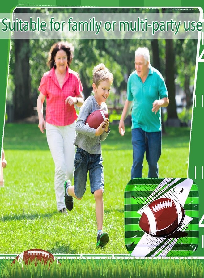Singhoow 6 Pcs Football Serving Trays 13 x 10 Inch Plastic Football Snack Tailgate Party Serving Platter Reusable, Rectangular, Green for Sports Food Birthday Party Decorations - Image 4